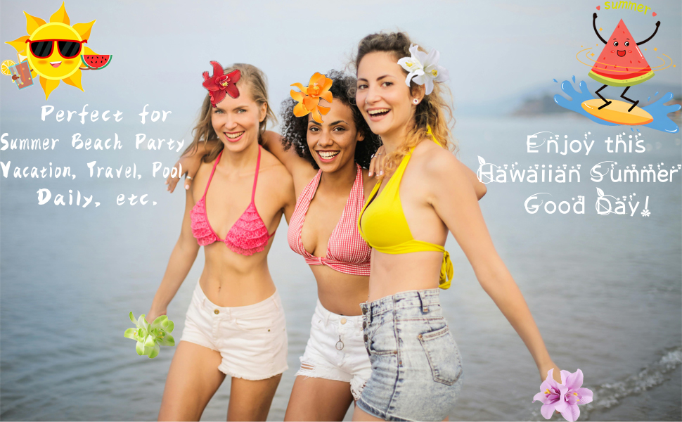 Hawaiian Flower Hair Clips for Women