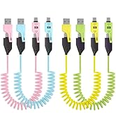GUGOBOX 4 in 1 Fast Charging Cable - 4ft-65W Coiled USB C Cable for for Smart Phones,Laptops and ...