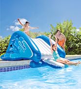 Intex Kool Splash Inflatable Water Slide Swimming Pool Play Center with Built in Sprayers for Kid...