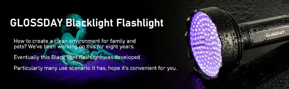 GLOSSDAY Black Light for Pet Urine Detection