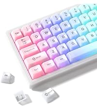Womier White Keycaps for Mechanical Keyboard, Shine Through Key caps PBT Custom Keycap Doubleshot, U...