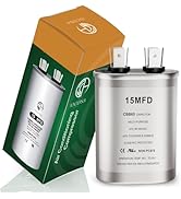 15 MFD Capacitor 370/440VAC 50/60Hz CBB65 Oval Run Start Capacitor 15 uF ±5% Air Conditioner Capa...