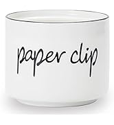 ONTUBE Porcelain Paper Clip Holders,Ceramic Paper Clip Organizer (White)