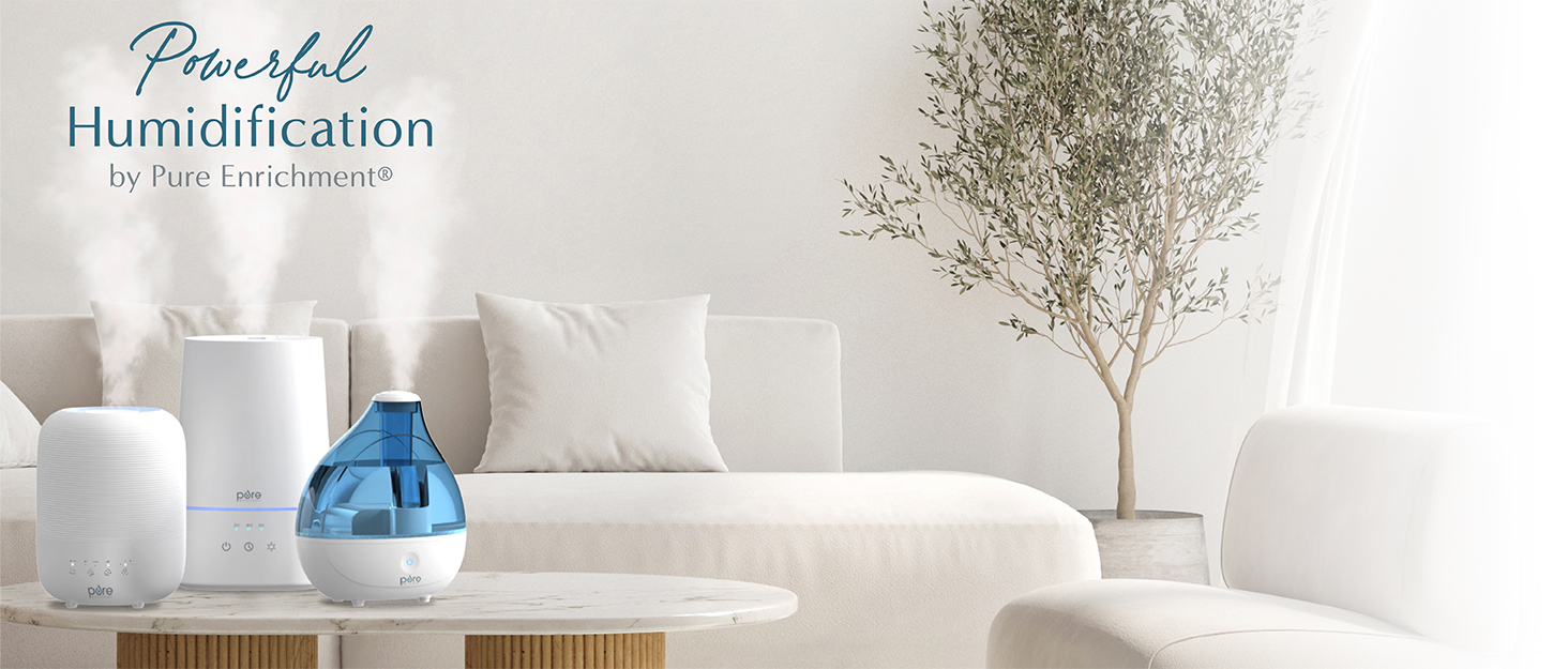 pure enrichment, humidifiers, powerful humidification, mist, dry air relief, home, modern, bedroom