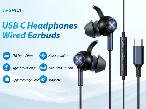usb c headphones wired earbuds