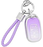 PIFOOG TPU Key Fob Cover for Honda 5 Buttons with Keychain (Gradient Purple-Style 2)