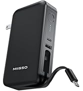 miisso 10000mAh Power Bank, 2-in-1 Portable Charger, 30W USB-C Battery Pack with 65W AC Wall Plug...