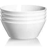 DOWAN 32 OZ Large Soup Bowls Set of 4 - White Ceramic Bowls for Kitchen, Deep Bowls for Cereal, S...