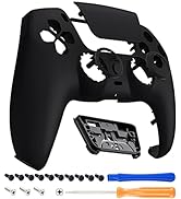 eXtremeRate Luna Redesigned Black Front Shell Touchpad Compatible with ps5 Controller BDM-010 020...