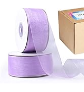 MLURCU Purple Organza Sheer Ribbon 1.5" x 100 Yards Lavender Ribbon Light Purple Chiffon Ribbon T...