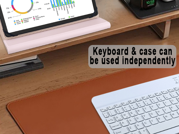 Universal Tablet Backlit Keyboard Case Pink - 12