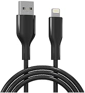 6.6ft metal braided usb-a to lightning cable, black