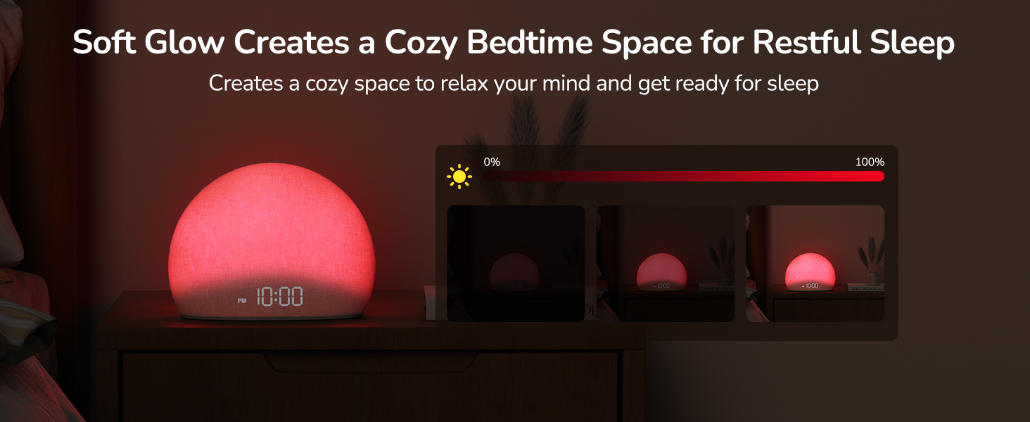 Soft glow creates a cozy bedtime space for restful sleep