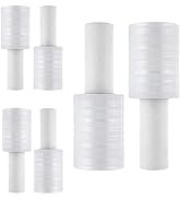 DAJAVE 6 Pack Stretch Wrap Film with Handle, 4 Inch x 1000ft 80 Gauge Thick Industrial Strength H...