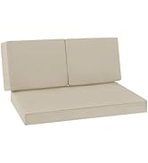 Favoyard Outdoor Loveseat Cushion Set 46 x 26 Inch Waterproof &amp; 3-Year Fade Resistant Patio Furni...