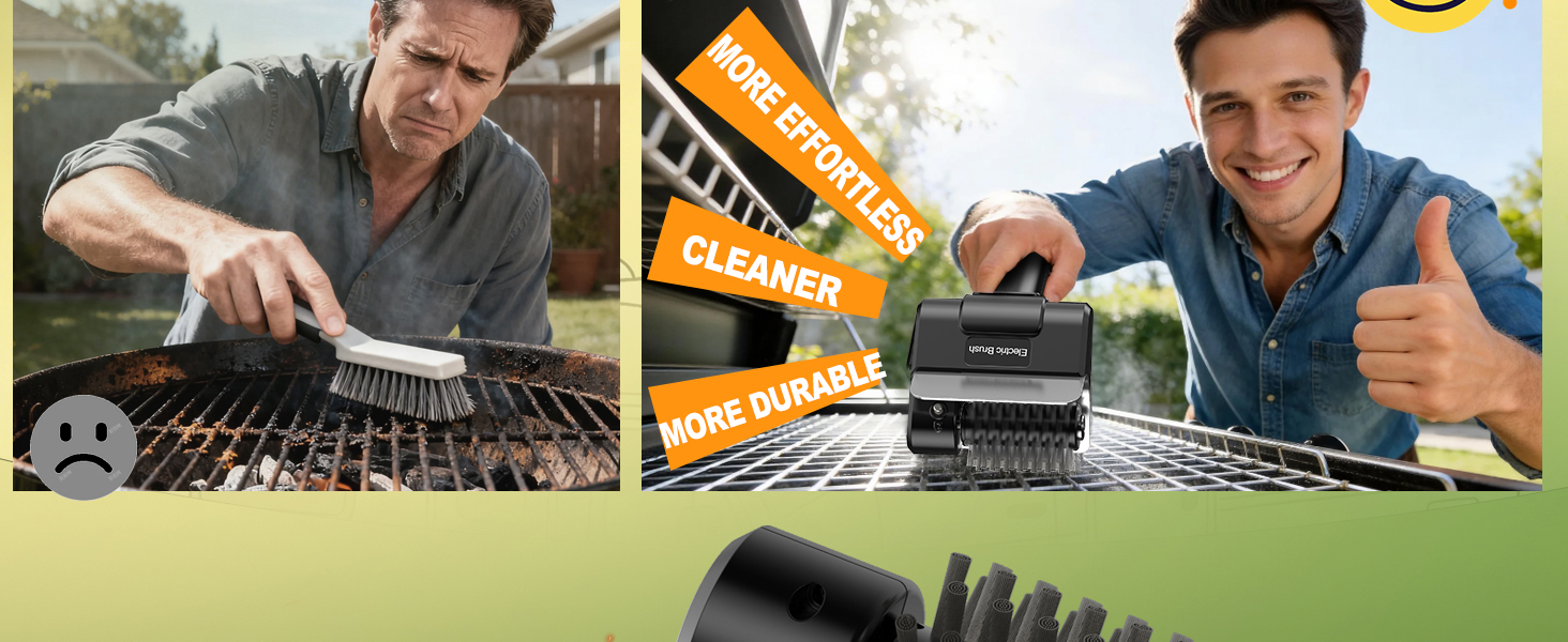electric grill brush for outdoor grill