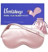 Umisleep Sleep Mask for 100% Pure Mulberry Silk, 22 Momme 6A Soft Eye Masks for Sleep, Adjustable...