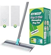 JOYMOOP Hands Free Multi Purpose Flat Mop, Dust Mop for Pet Hair and Floor, 36 Dry + 6 Wet Refill...