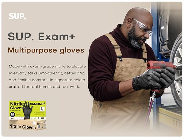 Sup Gloves Made with food grade diamond textured nitrile to elevate everyday tasks Smoother fit