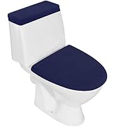 Stretch Velvet Toilet Lid Cover and Toilet Tank Lid Cover, Bathroom Super Soft Toilet Lid Cover S...