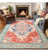 YJ.GWL Area Rugs for Living Room 4x6 Machine Washable Rugs for Bedroom, Non Slip Abstract Vintage...