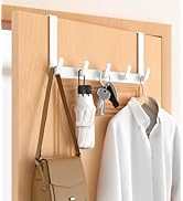 CHAUNCEY HOME Over The Door Hooks Hanger with Extended Arms, Fits 1 3/8" Doors, L7U - Coat Rack, ...