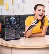Singing Machine Karaoke Machine for Kids and Adults with Wired Microphone - Built-In Speaker with...