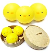 Mini Chick Dumpling Stress Balls for Kids (3 Pack) Squishy Stress Ball Fidget Toys, Easter Chicks...