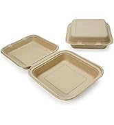 Disposable Food Containers with Lids [8”X8” 200 Pack] Take-Out to-go containers
