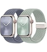 Braided Stretchy Bands with Magnetic Clasp Compatible for Apple Watch Band 38mm 40mm 41mm 42mm 44...