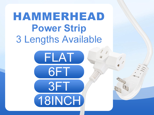 hammerhead power strip 3 lengths available flat 6ft 3ft 18inch