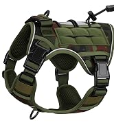 Heavy-Duty Tactical Dog Harness for Large Dogs, No Pull Adjustable Reflective Pet Vest with Molle...