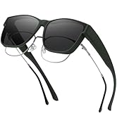 GEGURI Polarized Sunglasses Fit Over Glasses for Men Women, Oversized Square Sun Glasses UV400 Pr...