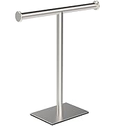 MIROAMZ Hand Towel Holder for Bathroom, T-Shape Freestanding Countertop Towel Rack, SUS304 Stainl...