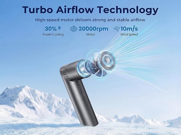 small portable fan high speed airflow quiet operation office desk outdoor travel cooling compact