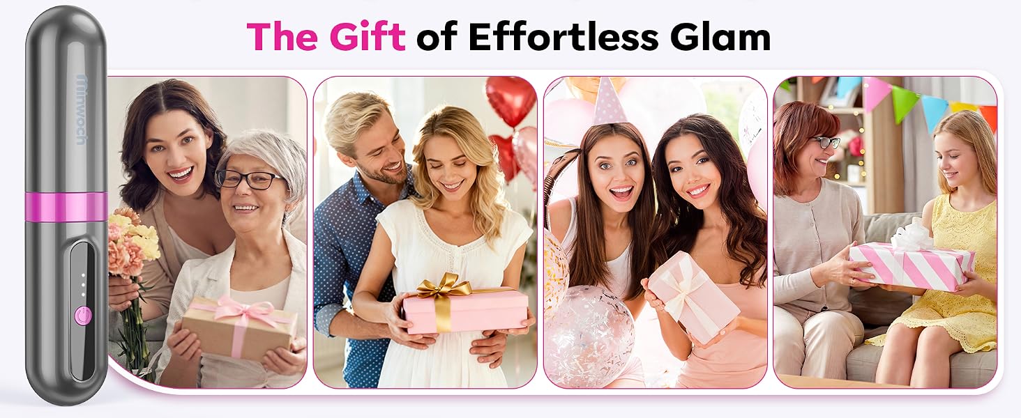 Minwoch Cordless Hair Straightener Brush, Perfect Gift for Women, Effortless Glam