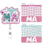Badge Reel Retractable with Badge Buddy - Medical Assistant Badge Reel and MA Badge Buddy, Retrac...