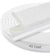 40FT Extra Long Slotted Weather Stripping Door Seal, Suitable for Garage and Exterior Doors, Wate...