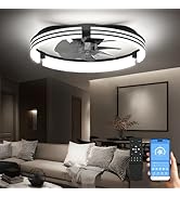 AIKVSXER Ceiling Fans with Lights and Remote, 20 Inch Low Profile Fandelier with APP Control, Ult...