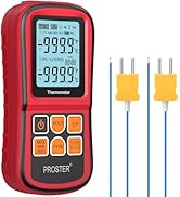 Proster Digital Thermocouple Temperature Thermometer Dual Channel - with Two K-Type Thermocouple ...