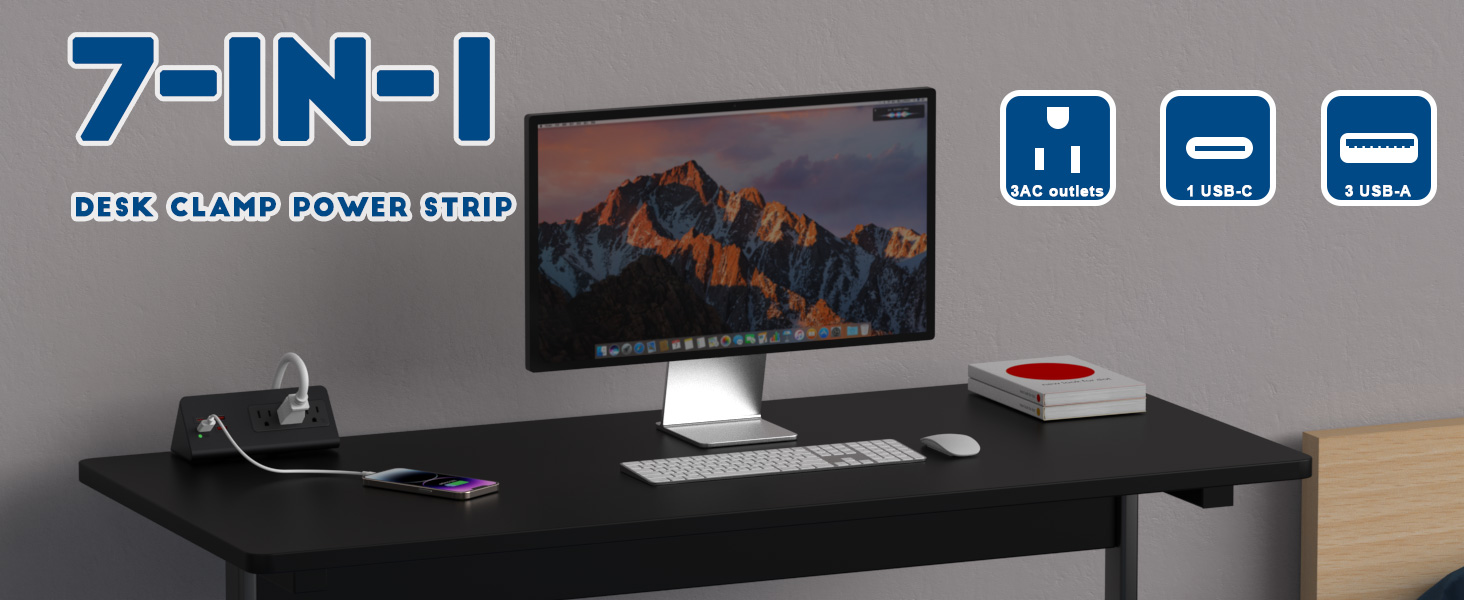 desk clamp power strip