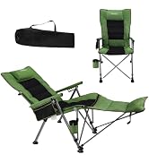 Anmiro Folding Camping Chair for adults-3-in-1 Heavy Duty Foldable Camp Chair with Detachable Foo...