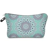 Deanfun Cosmetic Bag for Women, Mandala Flowers Waterproof Makeup Bags Roomy Toiletry Pouch Trave...