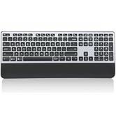CITLLA Wireless Keyboard, Rechargeable Full Size Multi-Device Bluetooth Keyboard with Wrist Rest,...