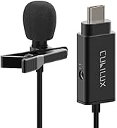 Cubilux MLC-2 USB C Lavalier Microphone with 3.5mm Monitoring Headphone Jack, Type C Lapel MIC fo...