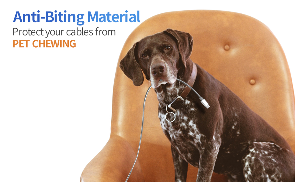 Metal Braided pet proof dag cat safe chew protection gift for dog owners cord protection loom