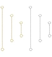 PH PandaHall 6pcs 925 Sterling Silver Necklace Extender 3 Sizes Golden/Silver Chain Extender Remo...