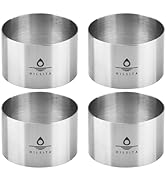 Hilsita 4 Pcs Seamless Mousse Cake Ring Molds, 3.15 Inch Food Ring Molds, Cake cutter for Baking,...
