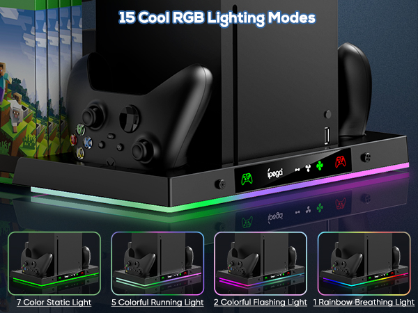 xbox series x rgb cooling fan charging station
