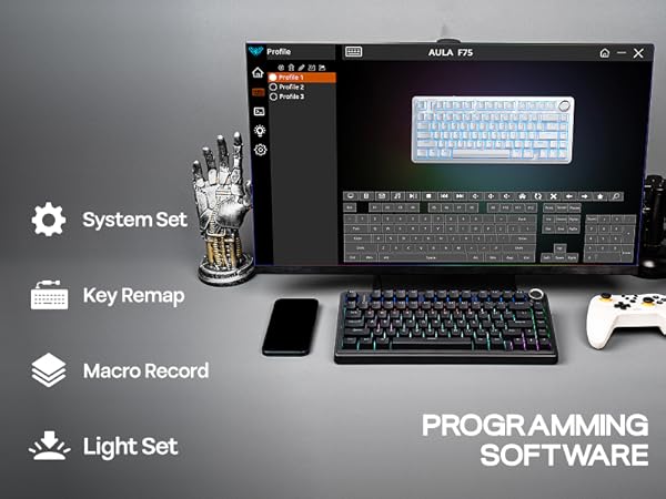 75% Gaming Keyboard with Knob